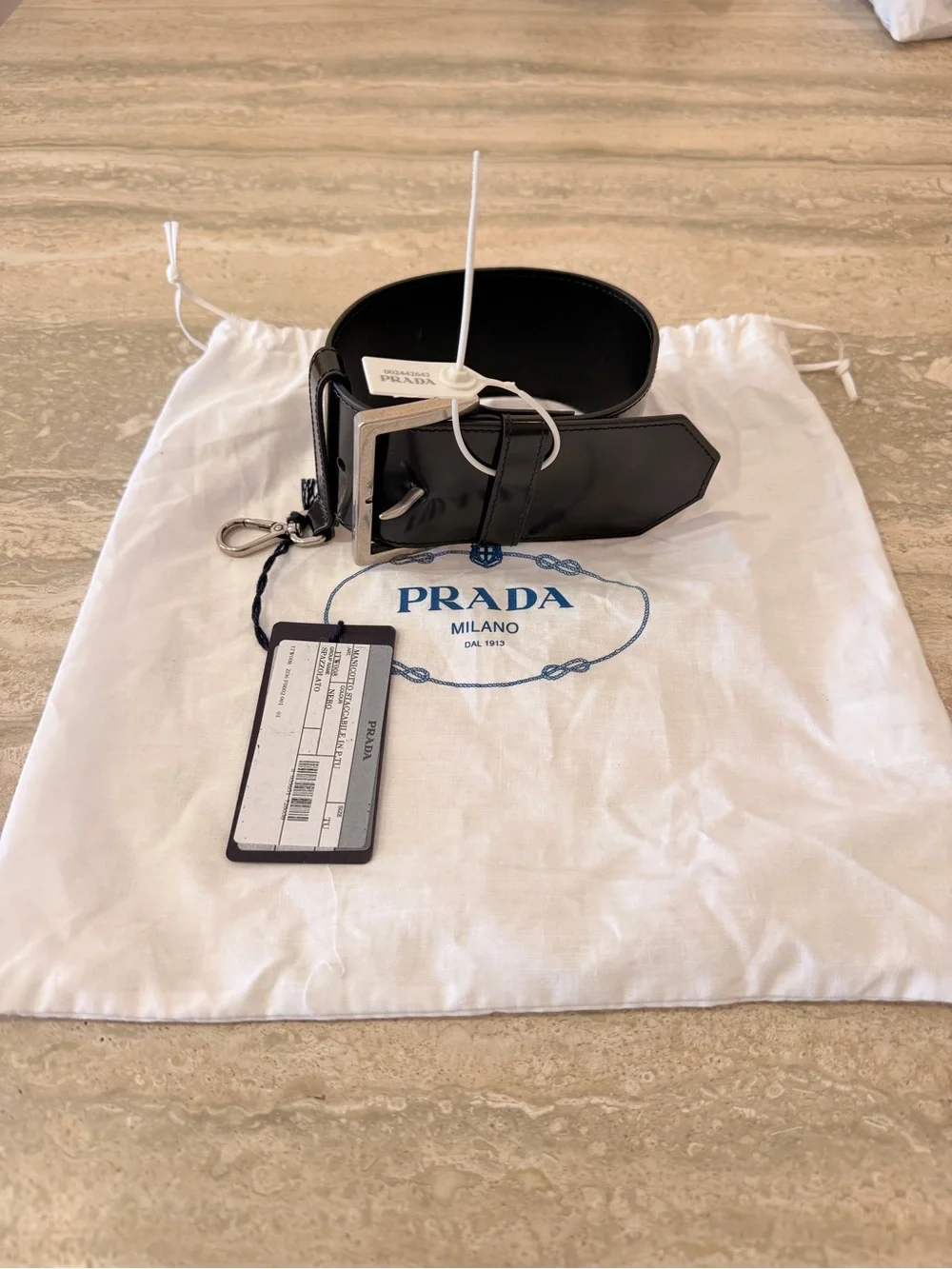 Prada Black Leather Wrist Strap Choker Belt Dog Collar - Picture 11 of 13